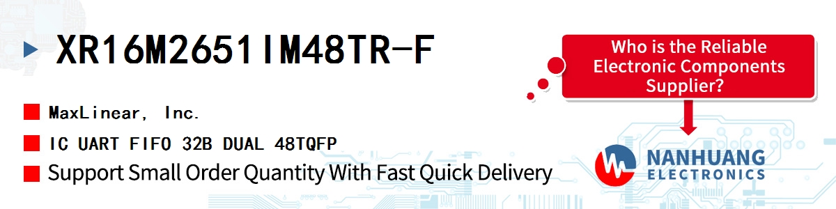 XR16M2651IM48TR-F Maxlinear IC UART FIFO 32B DUAL 48TQFP